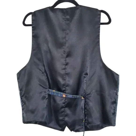 Vintage 1993 Looney Tunes 100% Silk Vest Mania Size S Tweety Bugs Taz Daffy Mens - Picture 3 of 7